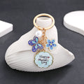 Mother's Day Butterfly Pearl Keychain - Blue