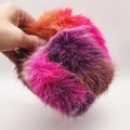 Patchwork Faux Fur Fluffy Winter Earmuffs - Rose