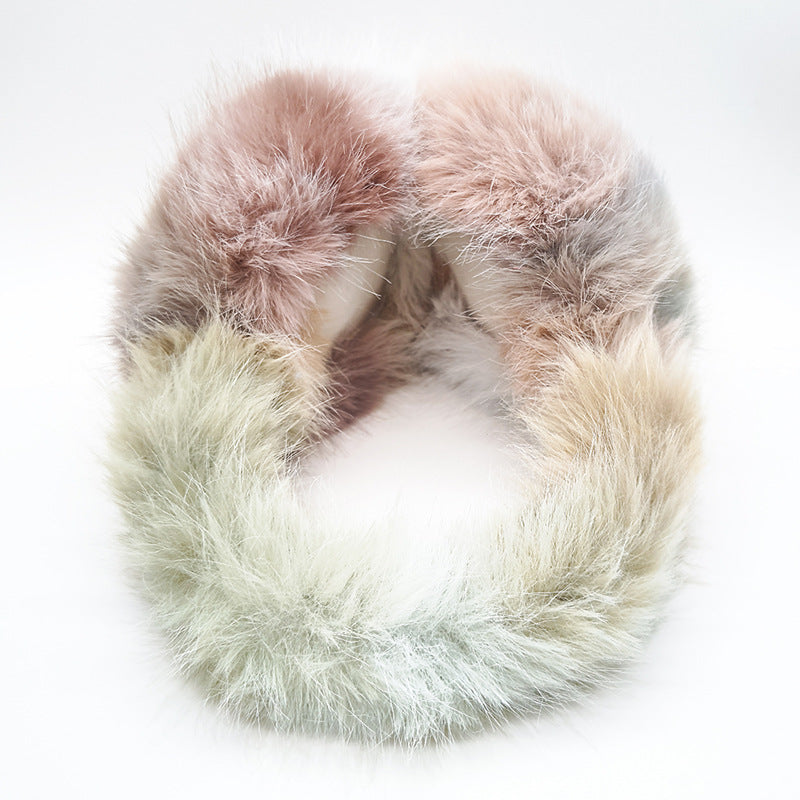 Patchwork Faux Fur Fluffy Winter Earmuffs