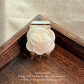 Fabric Rose Claw Hair Clip - White