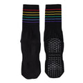 Rainbow-Stripe Non-Slip Grip Socks for Pilates & Barre - Black