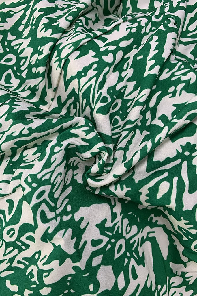 Abstract Print Tiered Boho Maxi Dress - green - 3