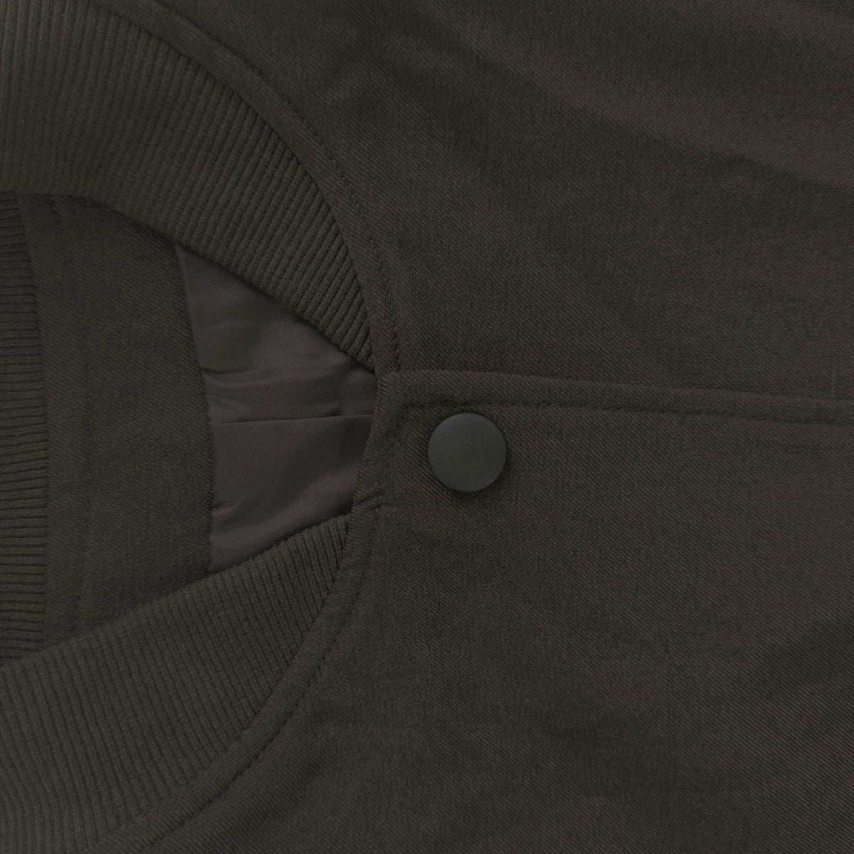 Cropped Button Front Bomber Jacket - Olive - 2