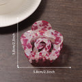 Marbled Flower Hair Claw Clip - Red