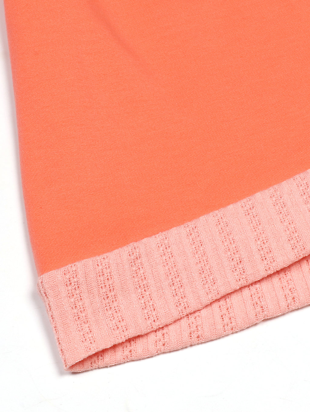 Star Patch Cropped Long Sleeve Boxy Tee - Orange - 6