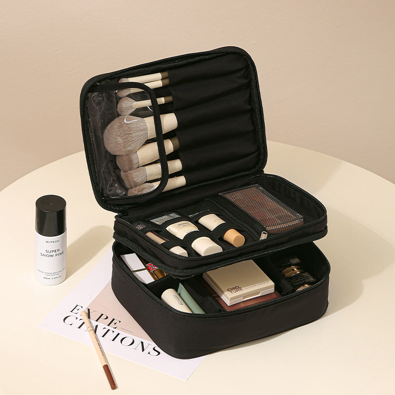 Portable Travel Makeup Case With Brush Holders - B1