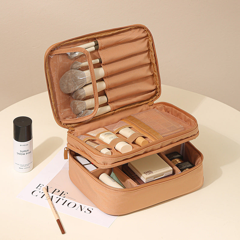 Portable Travel Makeup Case With Brush Holders - B3