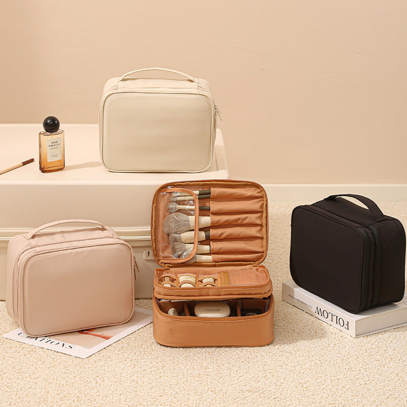 Portable Travel Makeup Case With Brush Holders - view 1
