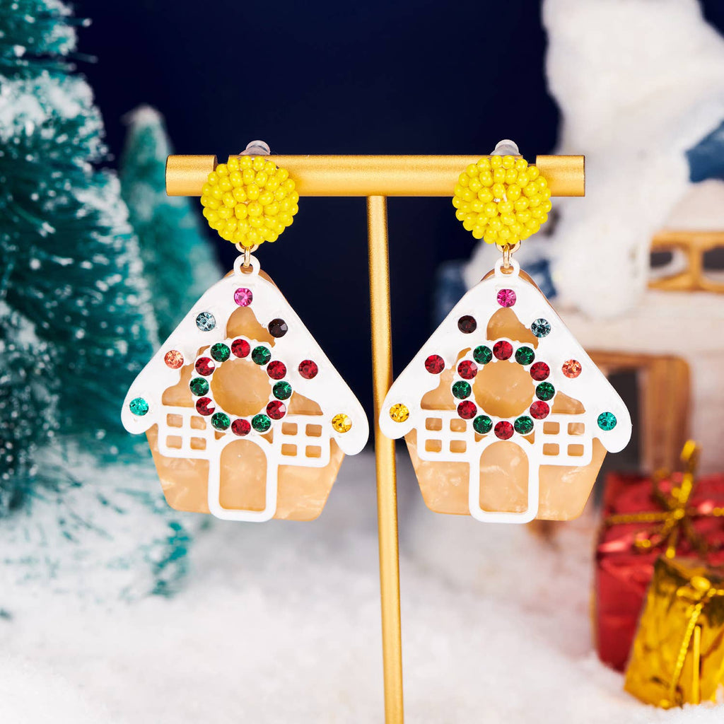 Gingerbread House Drop Earrings