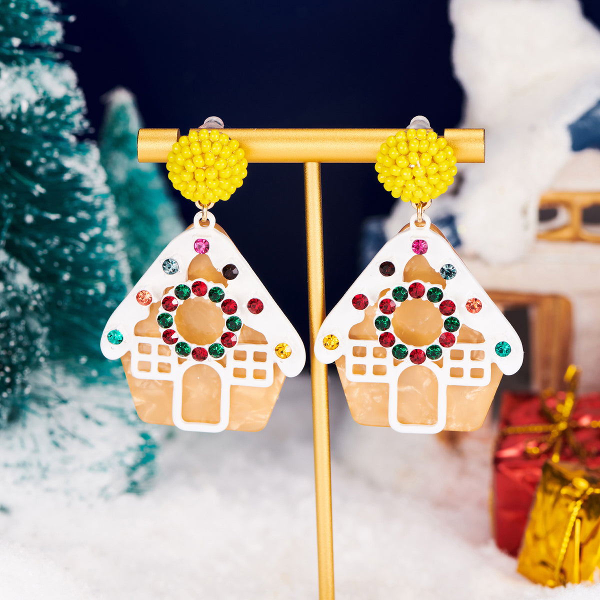 Gingerbread House Drop Earrings - view 1