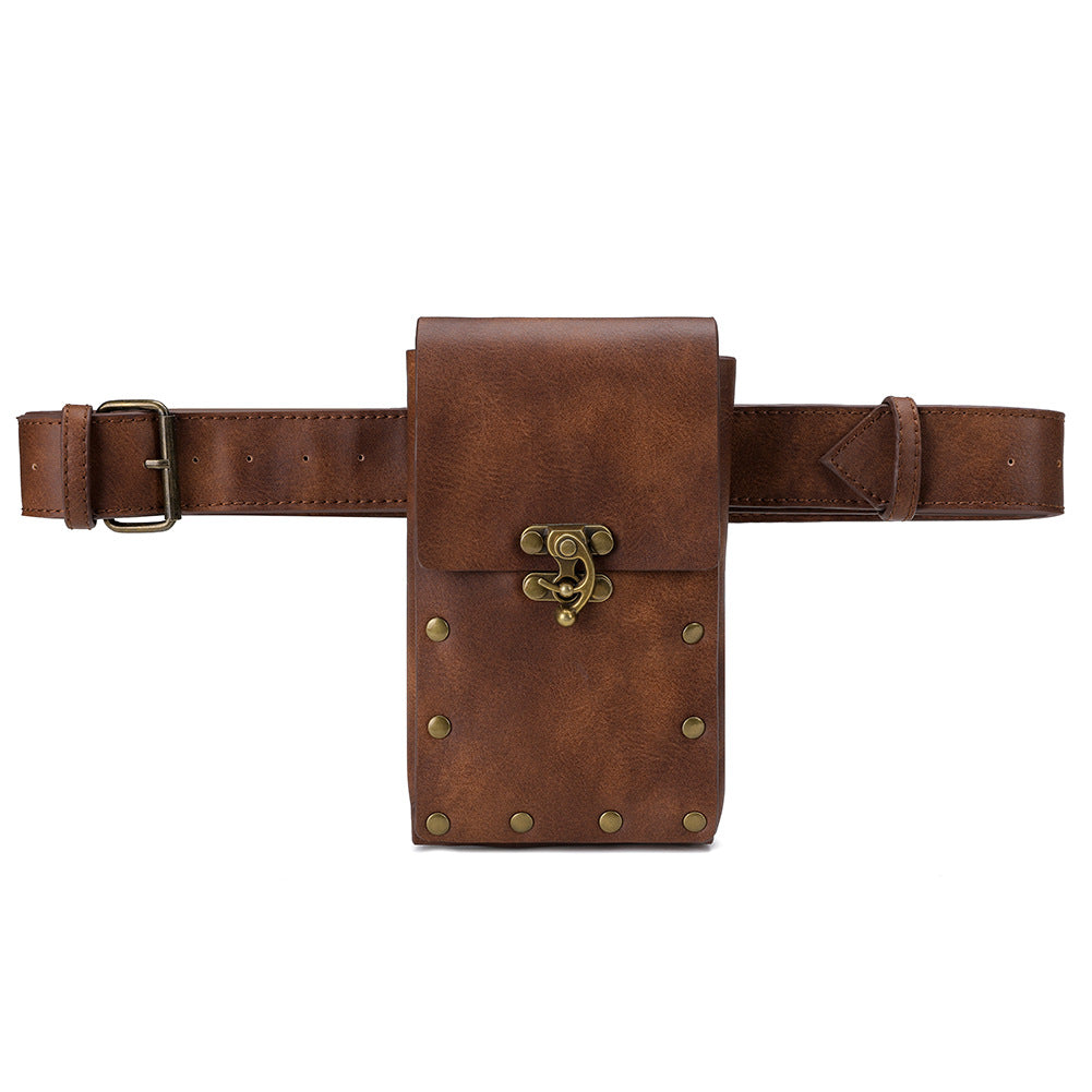 Studded Vintage Faux Leather Belt Bag - view 2
