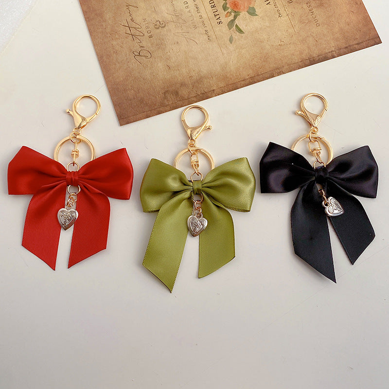 Coquette Satin Ribbon Bow Charm Keychain - view 1