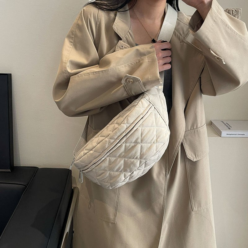 Quilted Puffer Sling Belt Bag