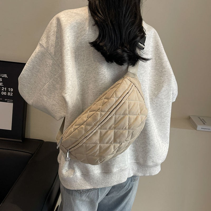 Quilted Puffer Sling Belt Bag