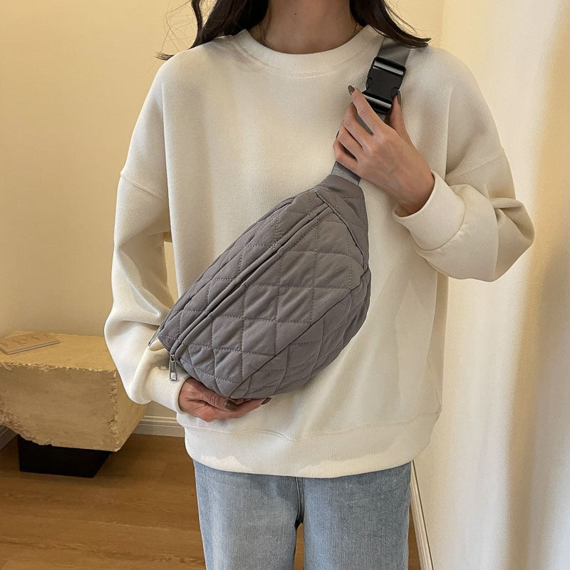 Quilted Puffer Sling Belt Bag