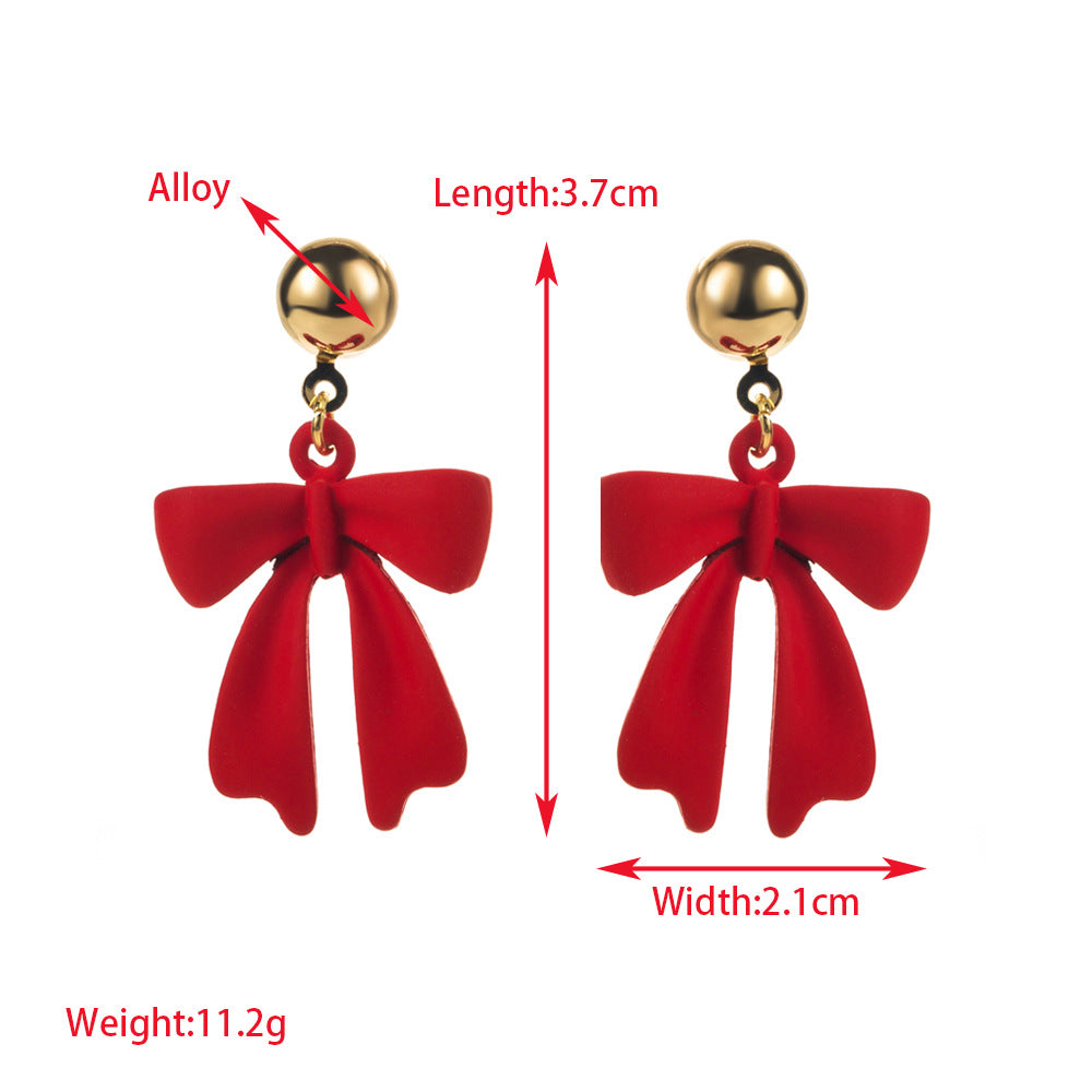 Bow And Mitten Enamel Earrings - Bow - 1