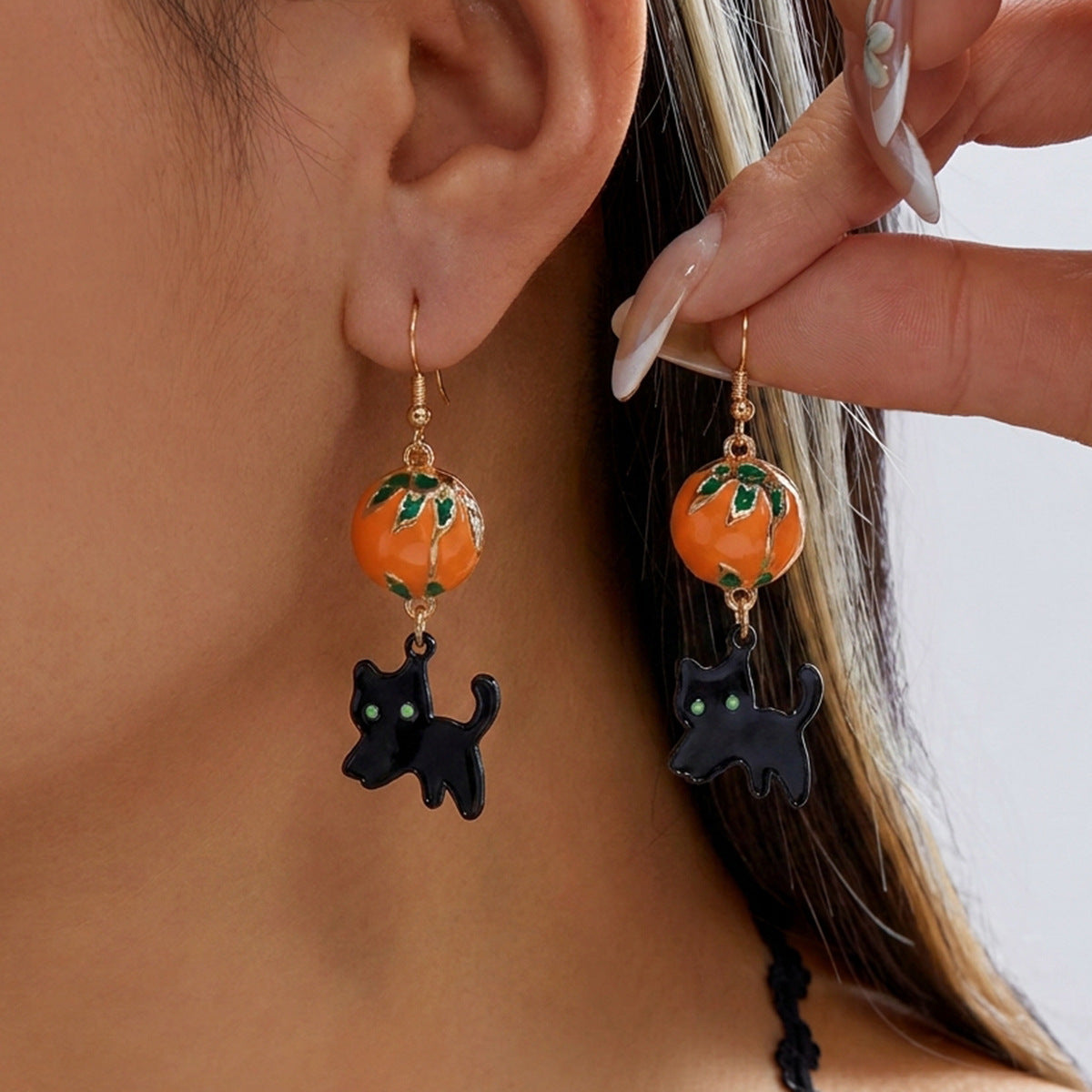 Mismatched Halloween Charm Dangle Earrings - NO-4