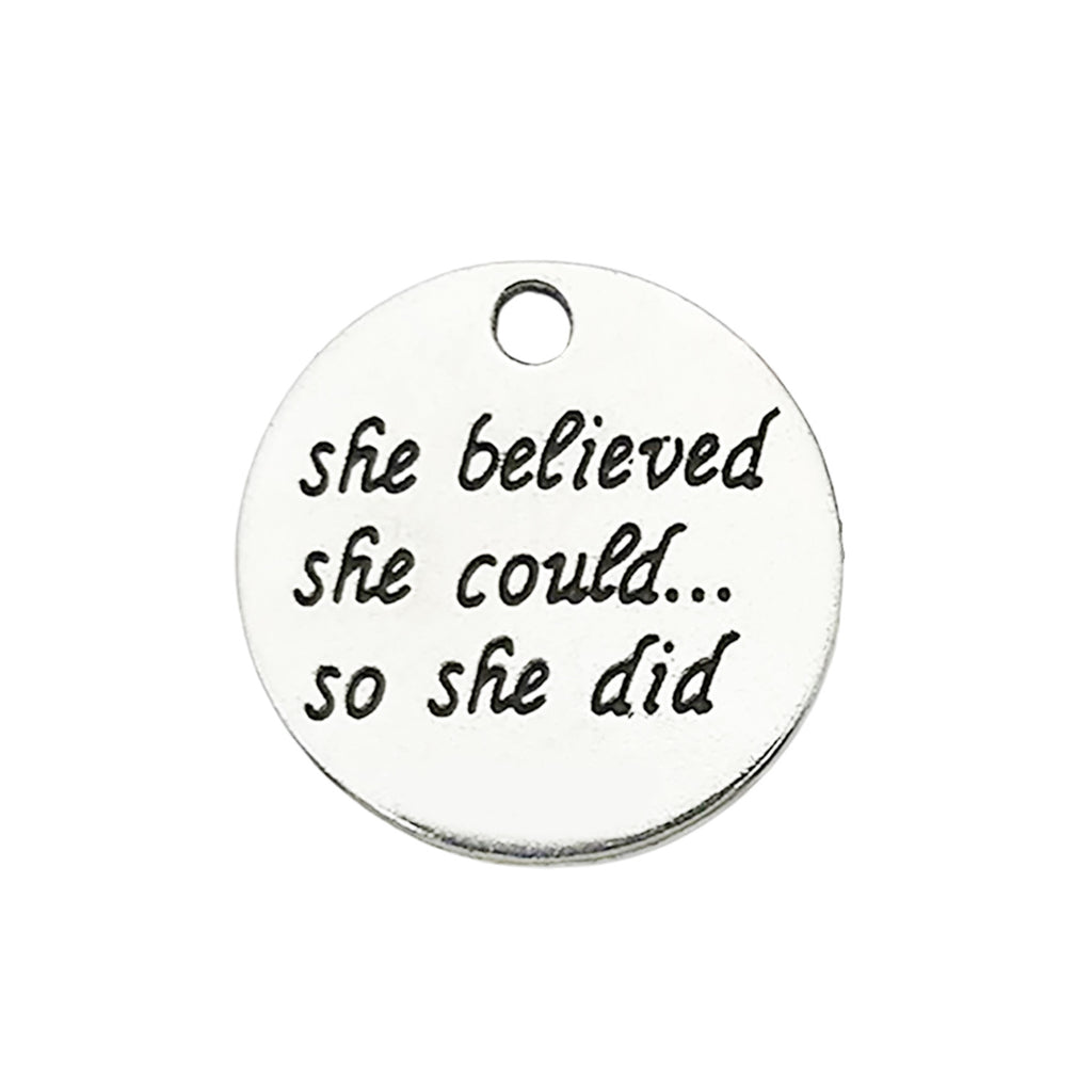Inspirational Quote Charm Pendant Bulk Set - Mix - 18
