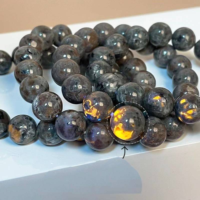 Yooperlite Flame Stone Bead Bracelet - Yooperlite - 5