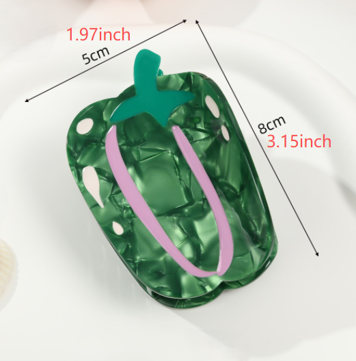 Tomato and Pepper Vegetable Claw Clip - Green