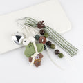 Plush Bear Frog Beaded Keychain Charm - C2