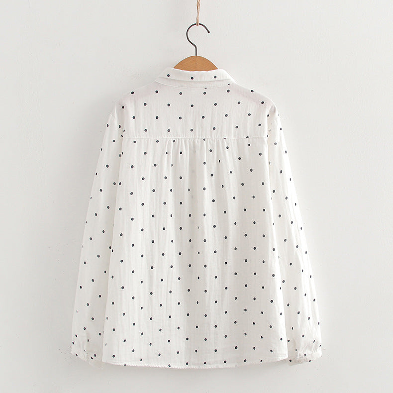 Ditsy Print Cotton Gauze Button Down Shirt - view 11