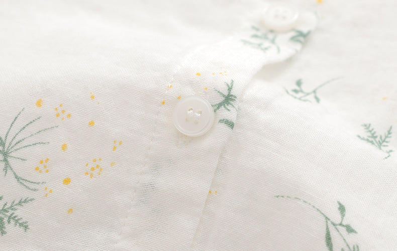 Ditsy Print Cotton Gauze Button Down Shirt - view 18