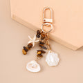 Shell Starfish Tiger Eye Chip Keychain - C1