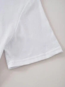 Script Love Print Oversized Cotton Tee - White - 5