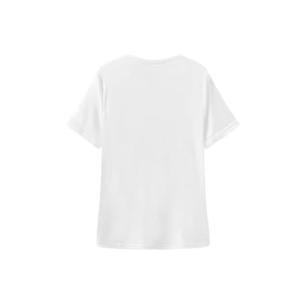 Script Love Print Oversized Cotton Tee - White - 8
