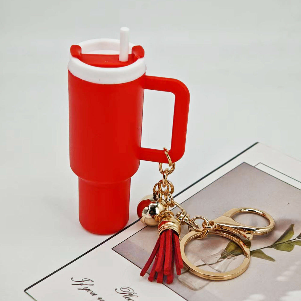 Mini Tumbler Cup Keychain with Tassel Charm - Color_08