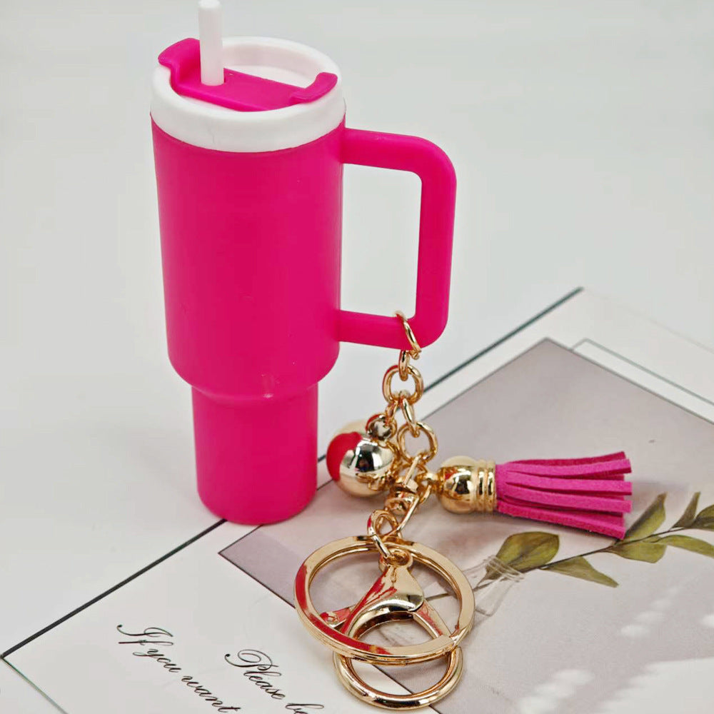 Mini Tumbler Cup Keychain with Tassel Charm - Color_10