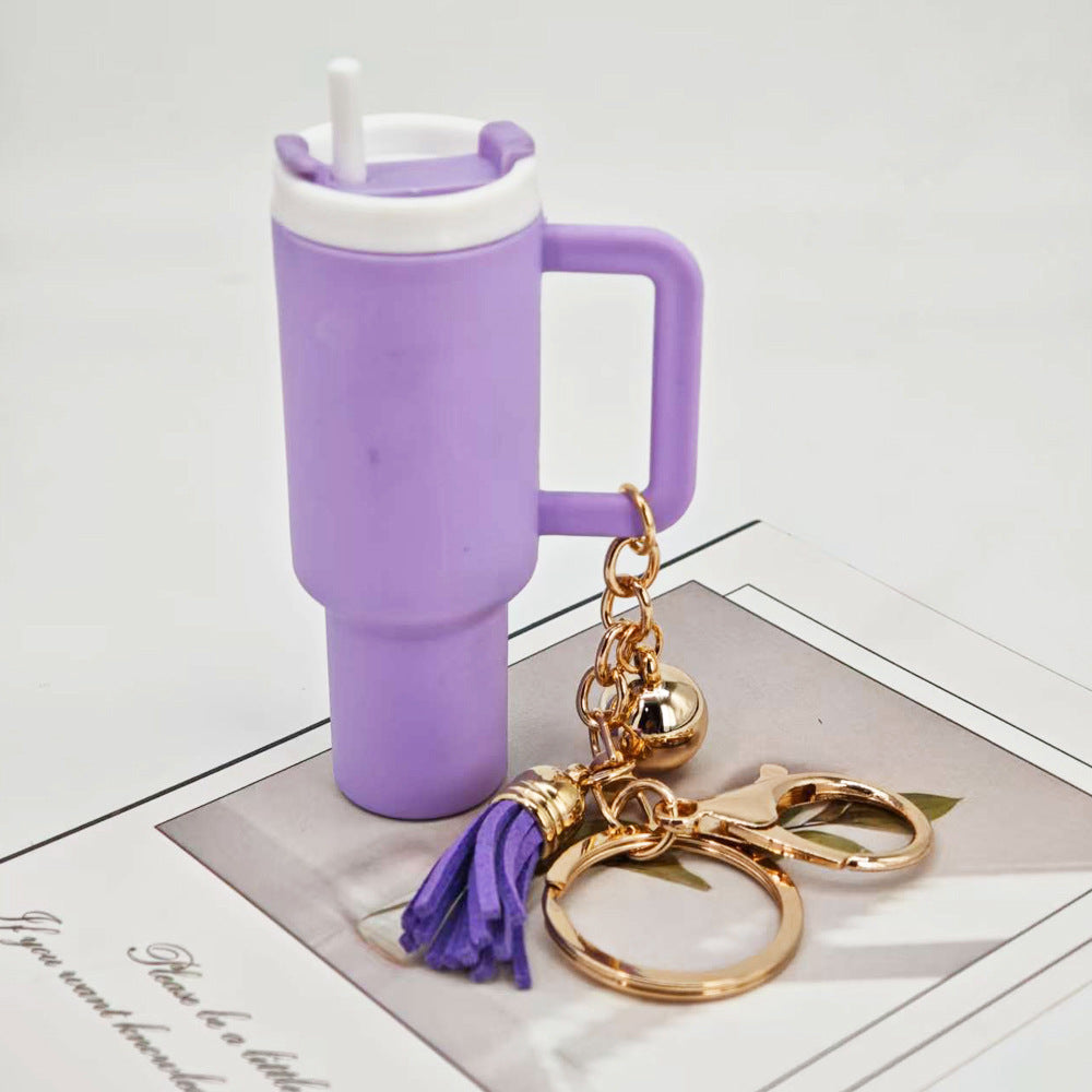 Mini Tumbler Cup Keychain with Tassel Charm - Color_11