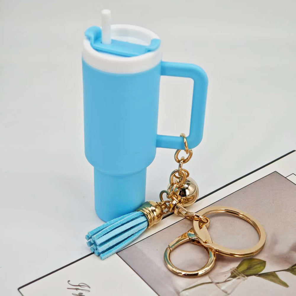 Mini Tumbler Cup Keychain with Tassel Charm - Color_14
