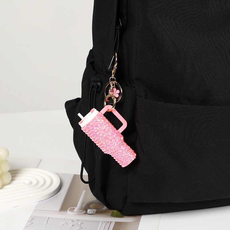 Mini Tumbler Cup Keychain with Tassel Charm
