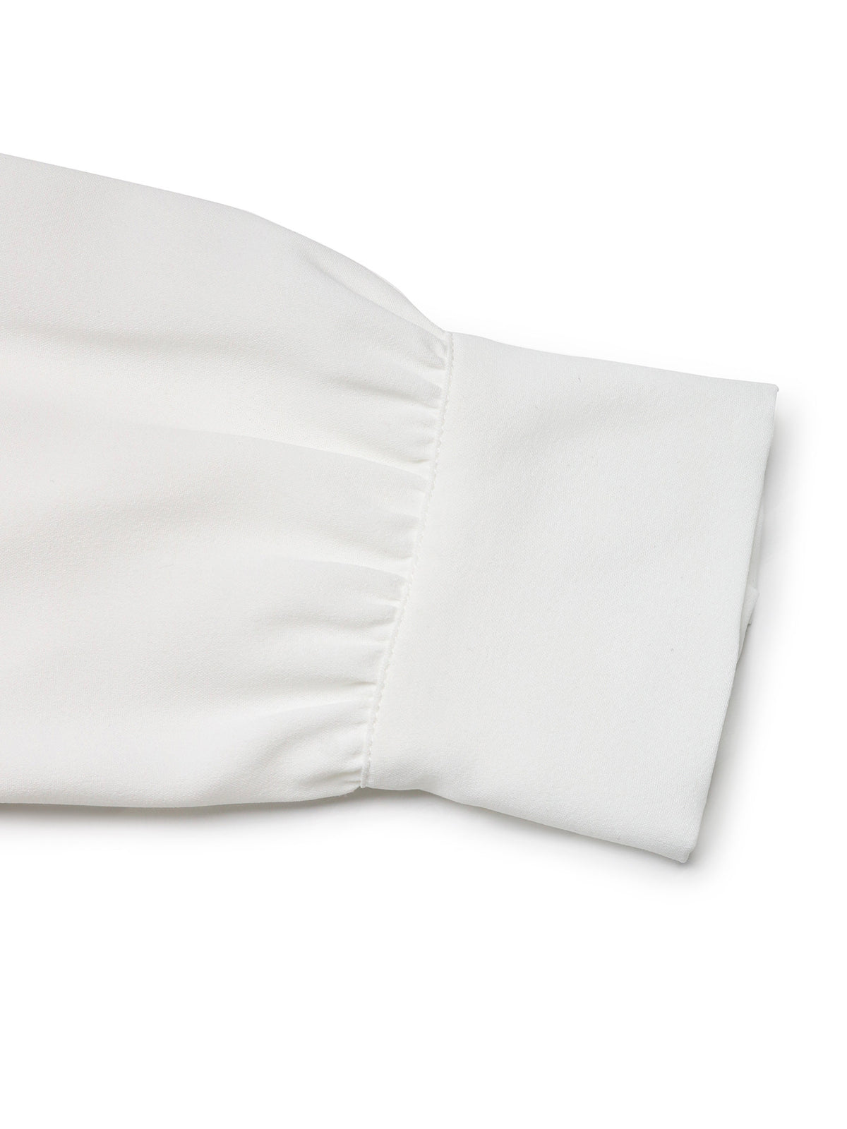 Sequin Panel Oversized Poplin Shirt - White - 3