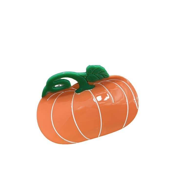 Glossy Pumpkin Shaped Hair Claw Clip