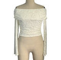 Textured Lace Off Shoulder Crop Blouse - White