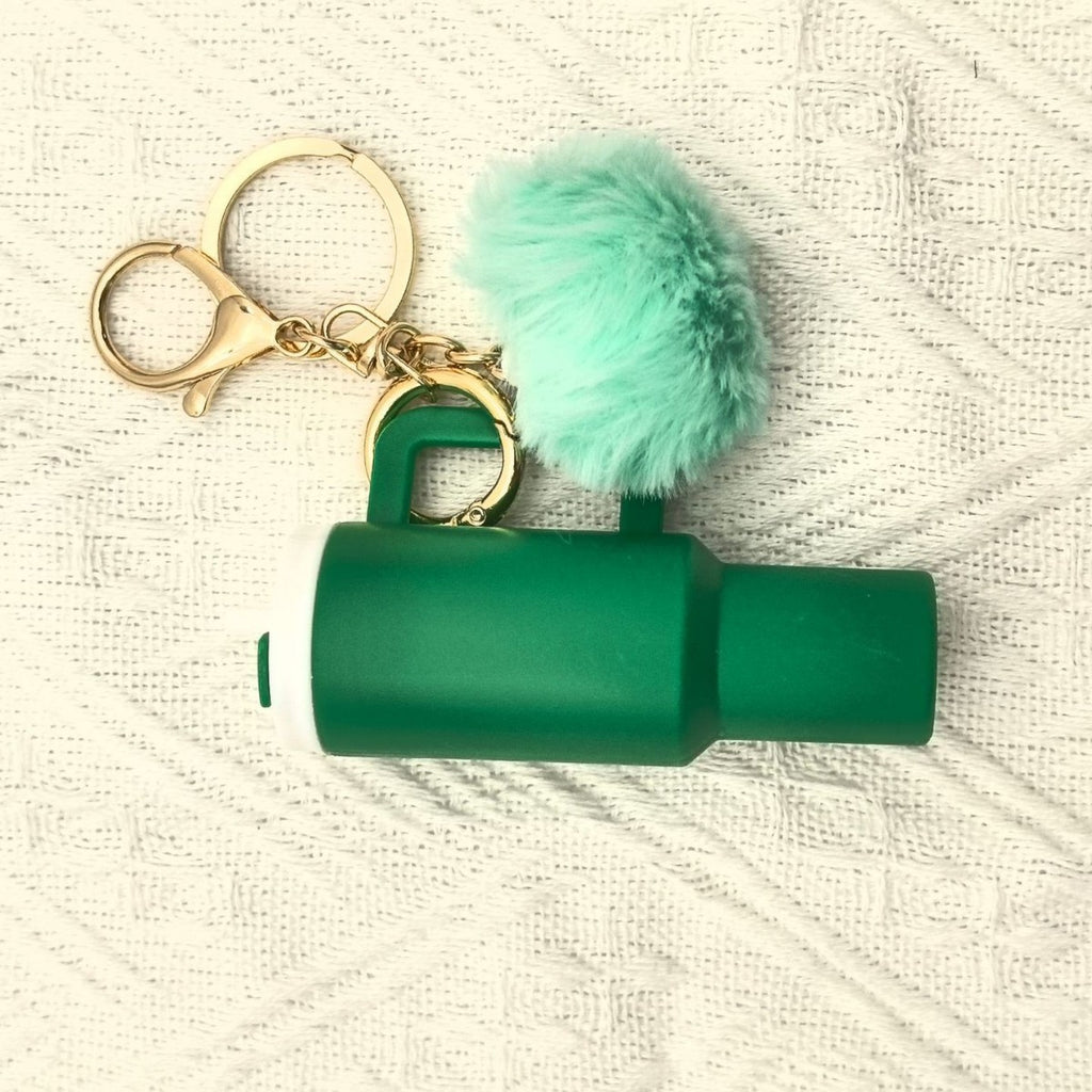 Mini Tumbler Pom Pom Keychain - Green