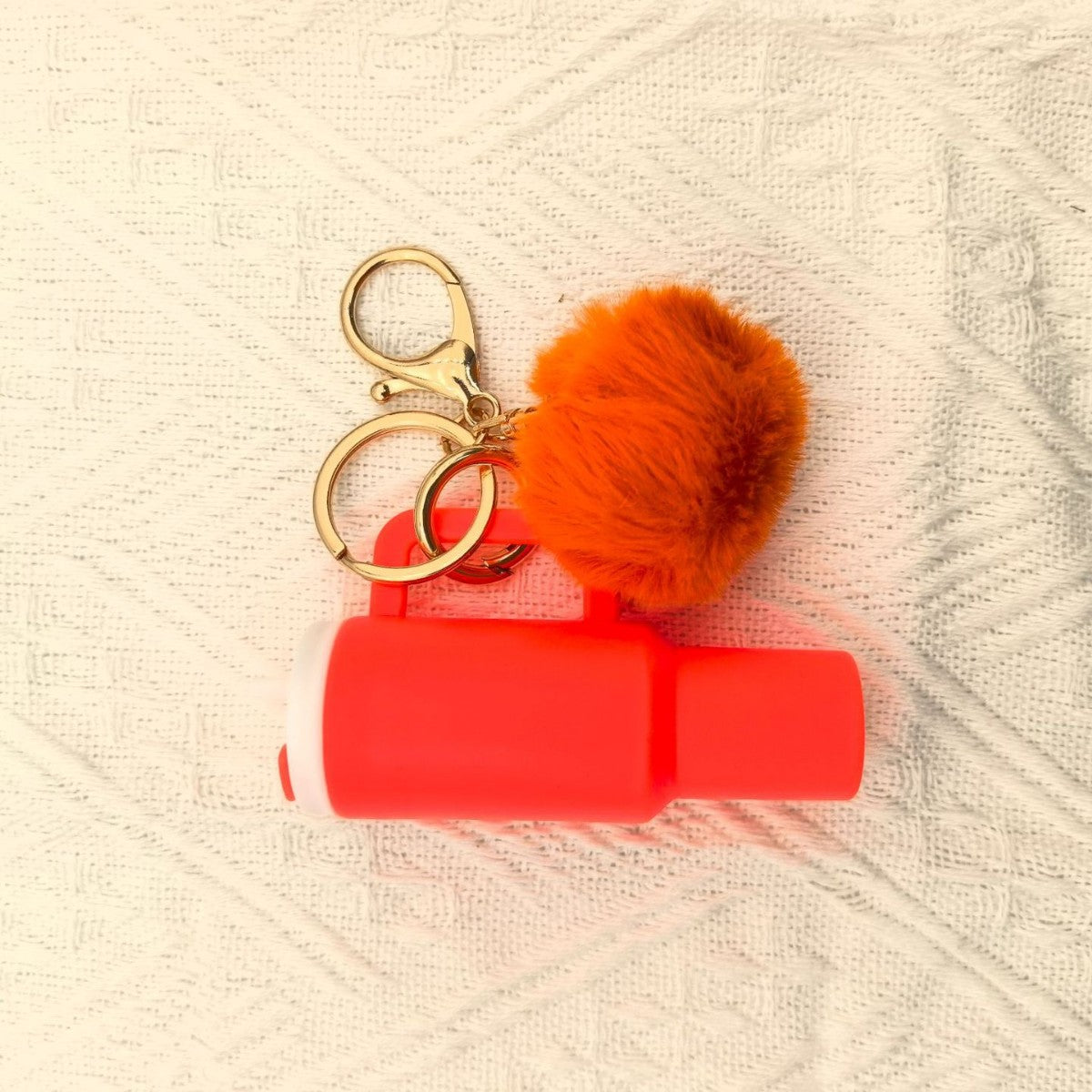 Mini Tumbler Pom Pom Keychain - Orange