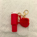 Mini Tumbler Pom Pom Keychain - Red