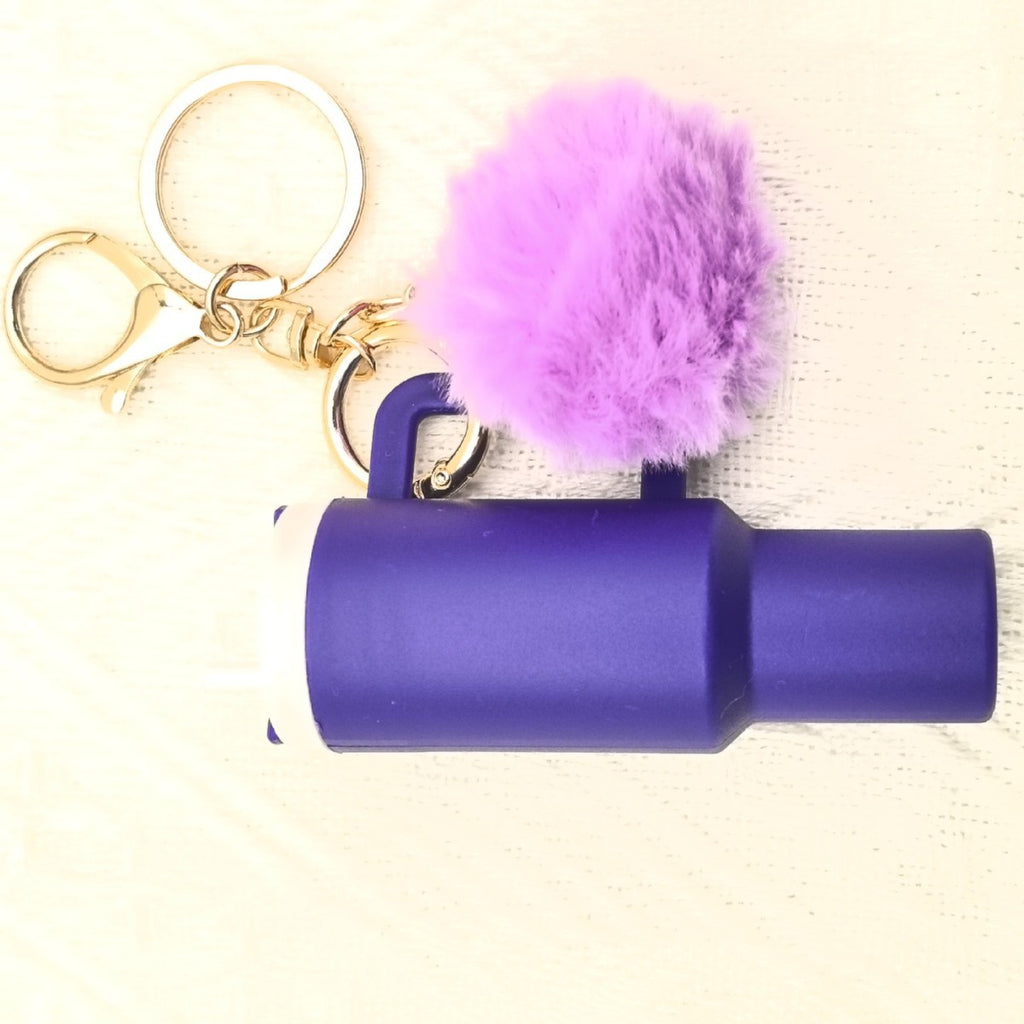 Mini Tumbler Pom Pom Keychain - darkpurple