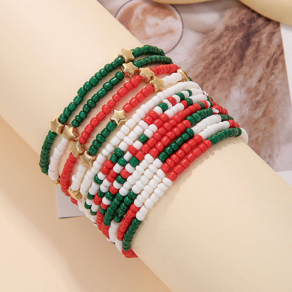 Seed Bead Stretch Bracelet Stack Set - view 4