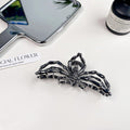Gothic Skeleton Hand Spider Metal Hair Claw - C3
