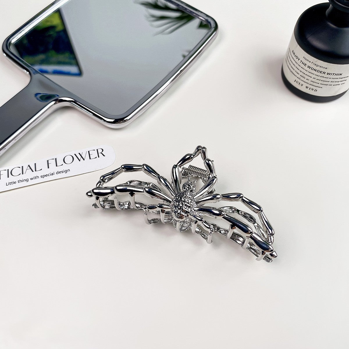 Gothic Skeleton Hand Spider Metal Hair Claw - C4