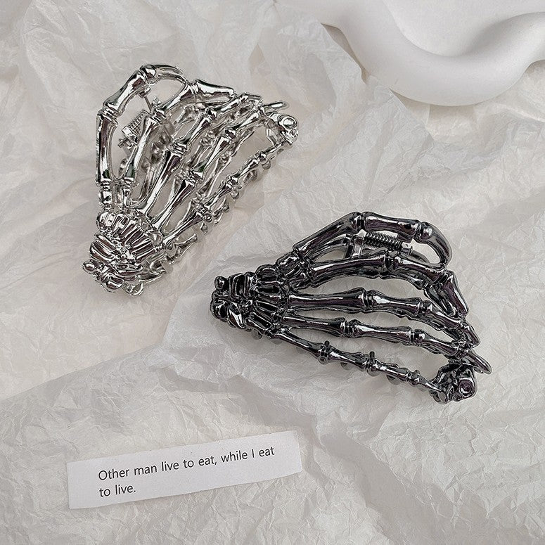 Gothic Skeleton Hand Spider Metal Hair Claw - view 1
