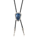 Boho Marbled Cabochon Bolo Necklace - Blue