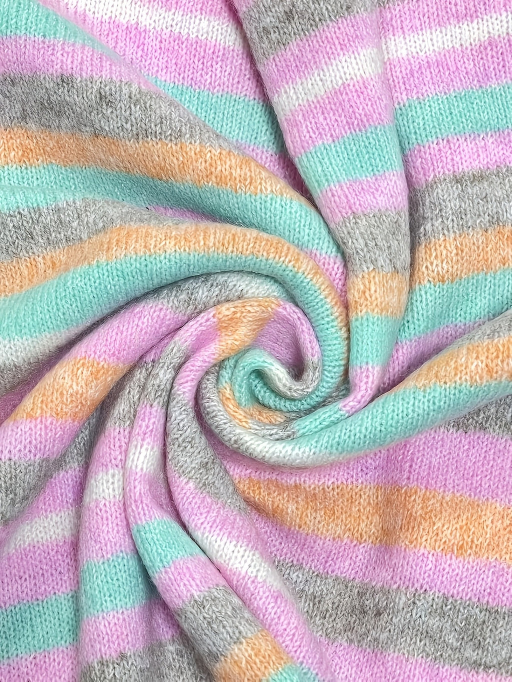 Pastel Striped Long Sleeve Knit Cardigan - Striped - 4
