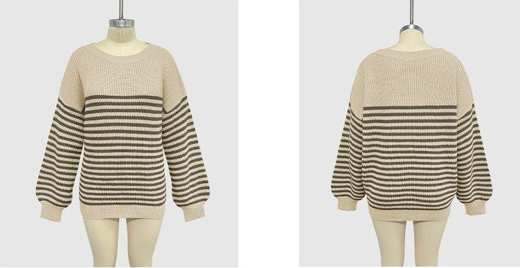 Breton Stripe Boat Neck Oversized Sweater - view 2