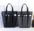 Mesh Shower Caddy Tote With Pockets - WBlack